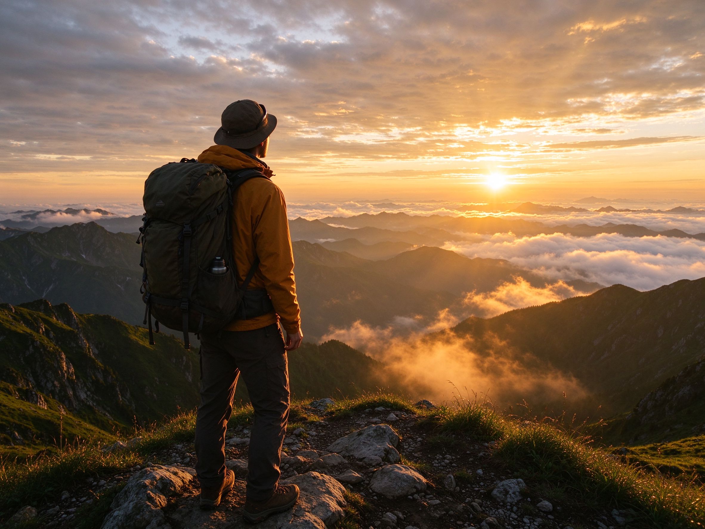 traveler on mountain